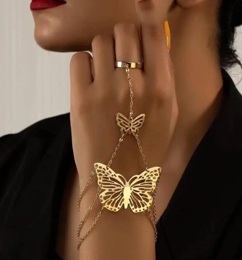 Ornate Butterfly Hand Chain