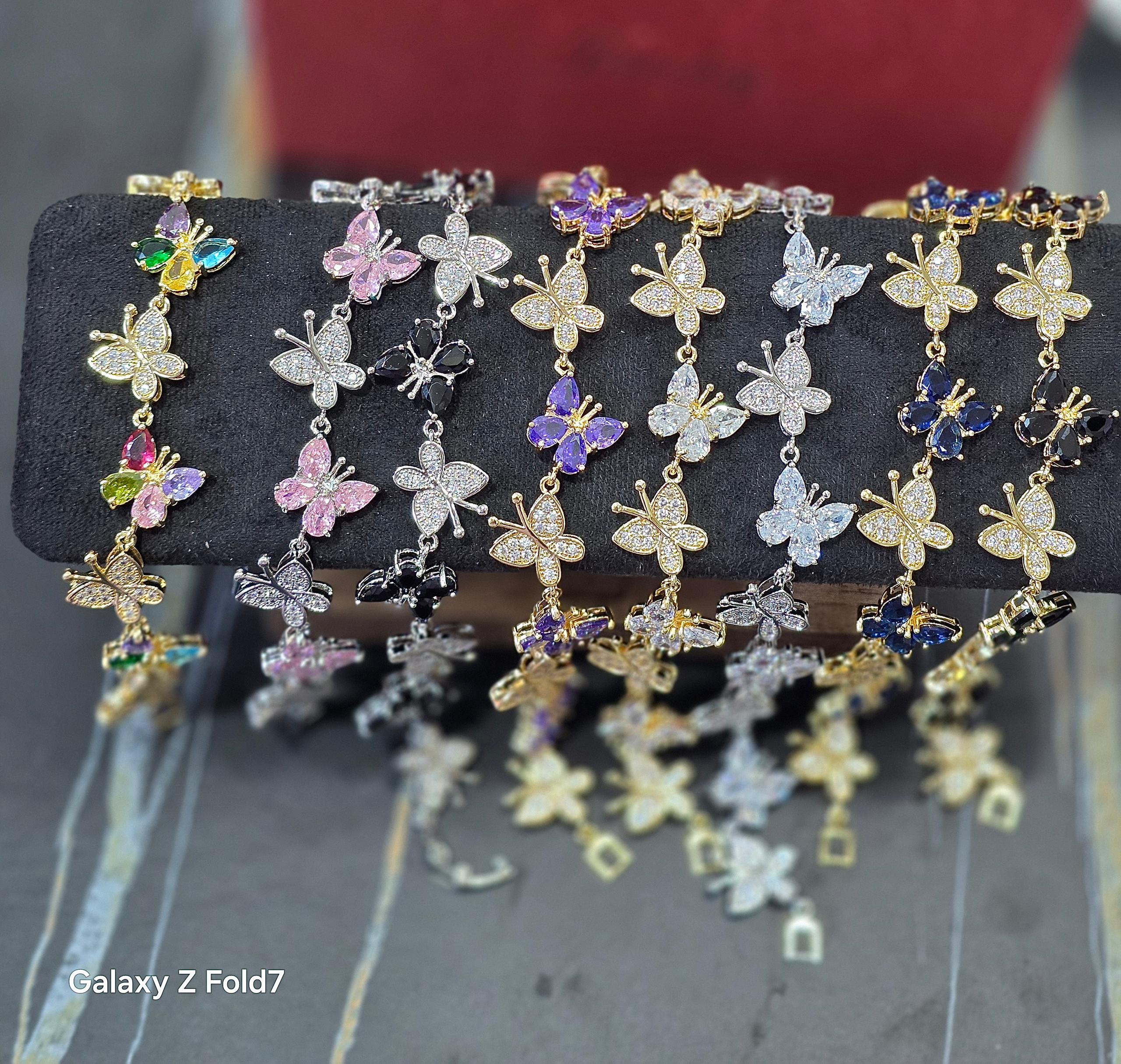 Butterfly Charm Crystal Bracelets