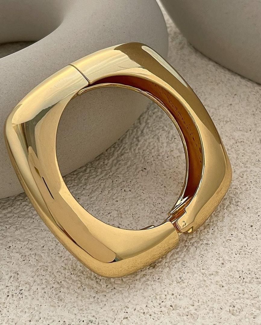 Square Gold Bangle Bracelet