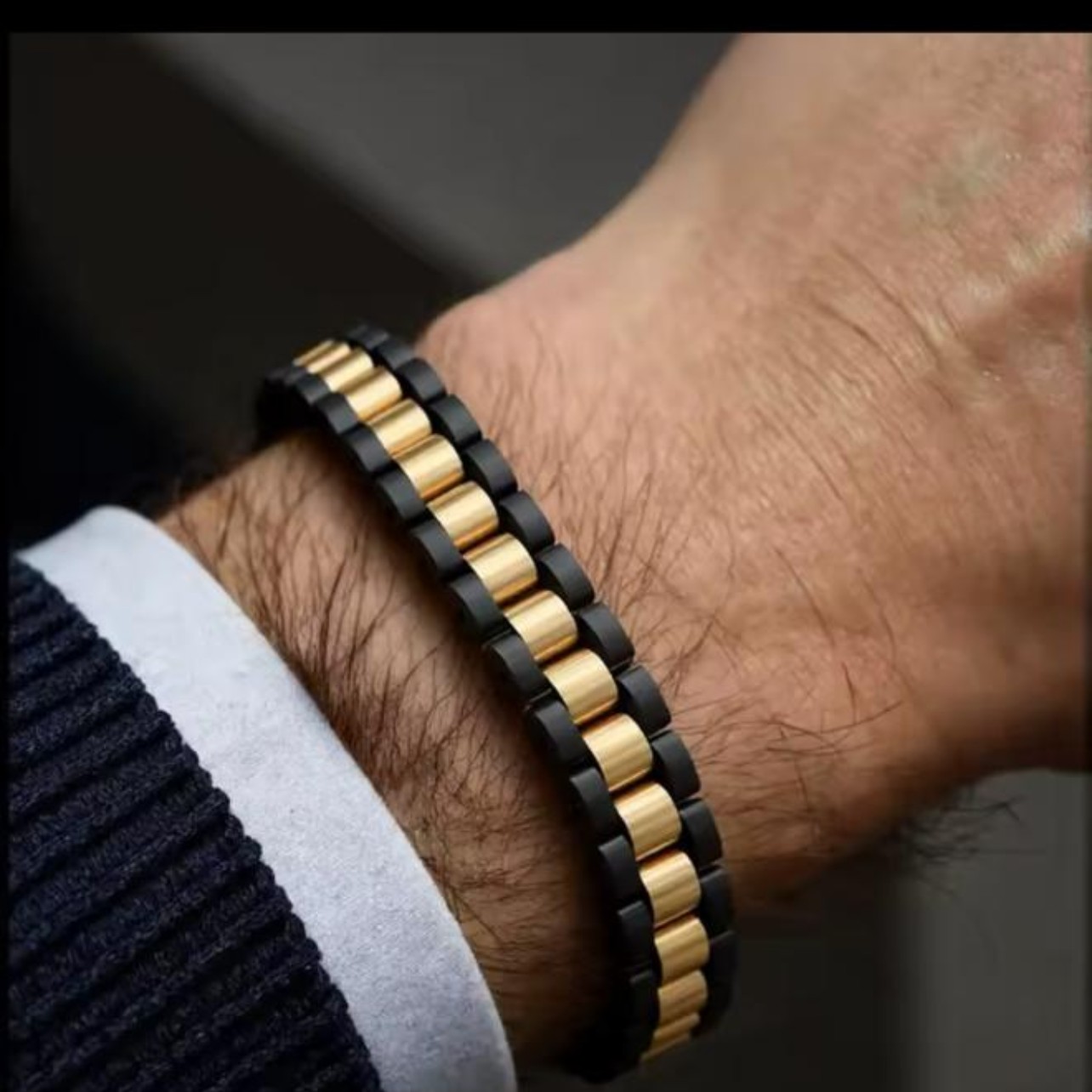 Black & Gold Link Bracelet