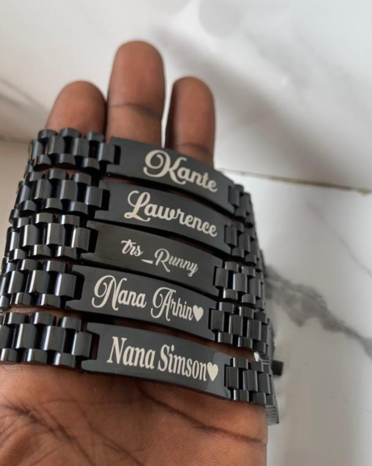Personalized Black Metal Bracelets